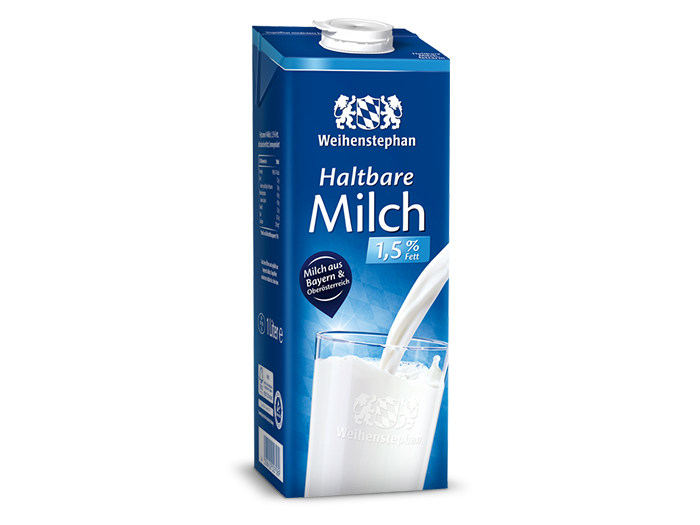 Haltbare Milch 1,5 % Fett, 1 Liter