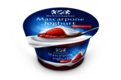 Mascarpone Joghurt auf Erdbeere