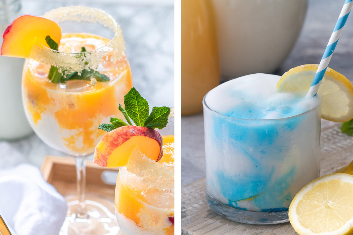 Mocktail Blue Curacao und Peaches and Cream Mocktail