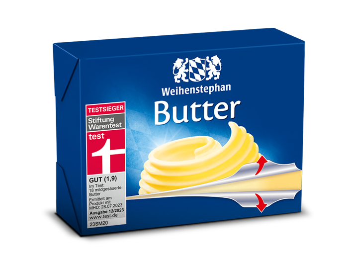 Packshot Weihenstephan Butter im Frischepack