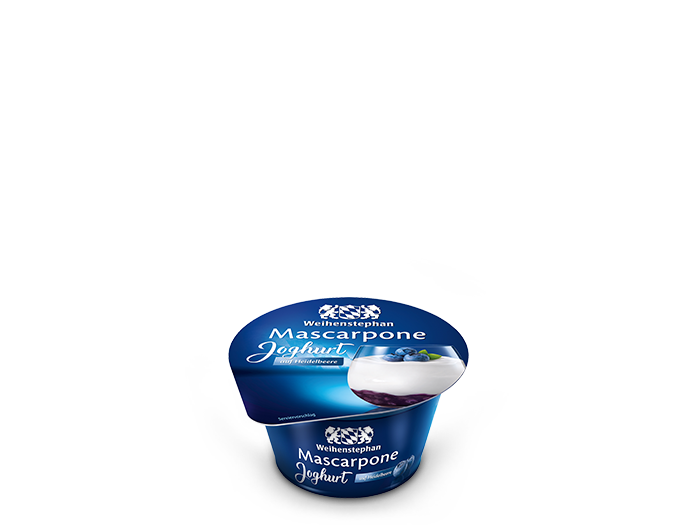 Mascarpone Joghurt auf Heidelbeere